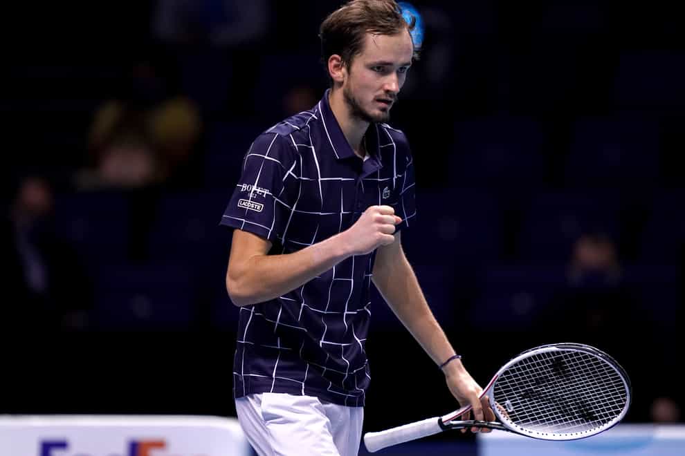 Daniil Medvedev clenches his fist during his victory over Dominic Thiem