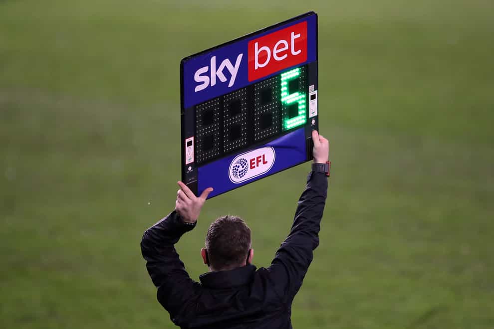 EFL clubs are once more allowed to make five substitutions
