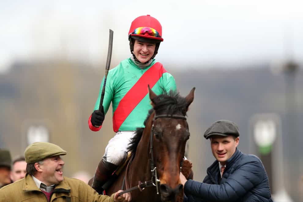 The Conditional and jockey Brendan Powell after their victory in the Ultima Handicap Chase at the Cheltenham Festival