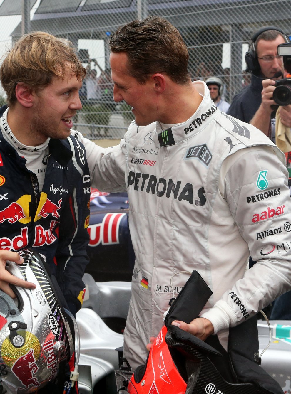 Vettel and Schumacher drove against one another between 2010 and 2012