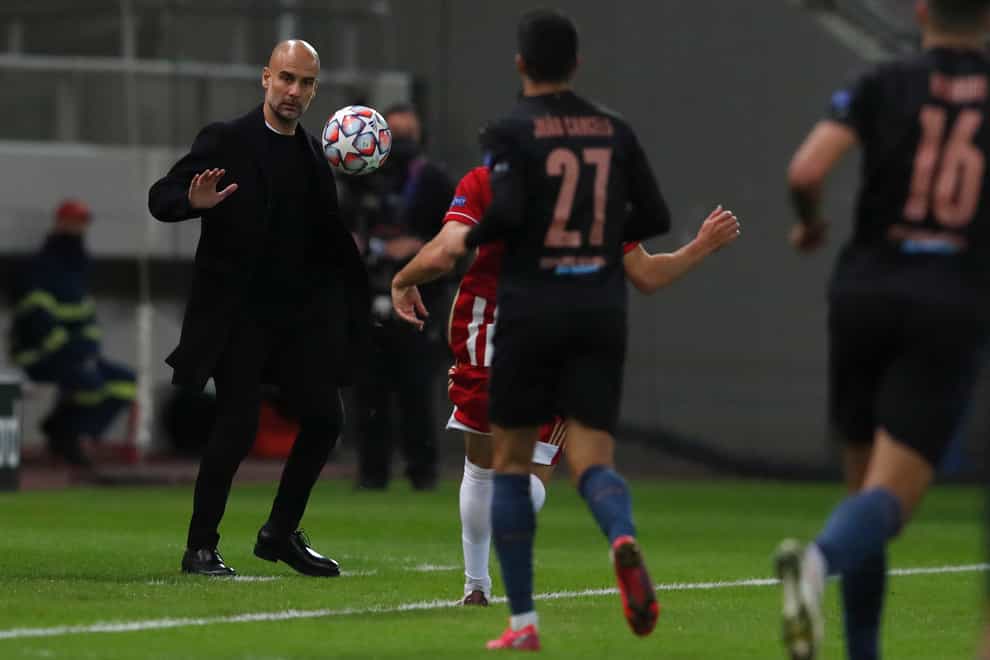 Pep Guardiola was satisfied with Manchester City's performance after Champions League progression was secured in Greece