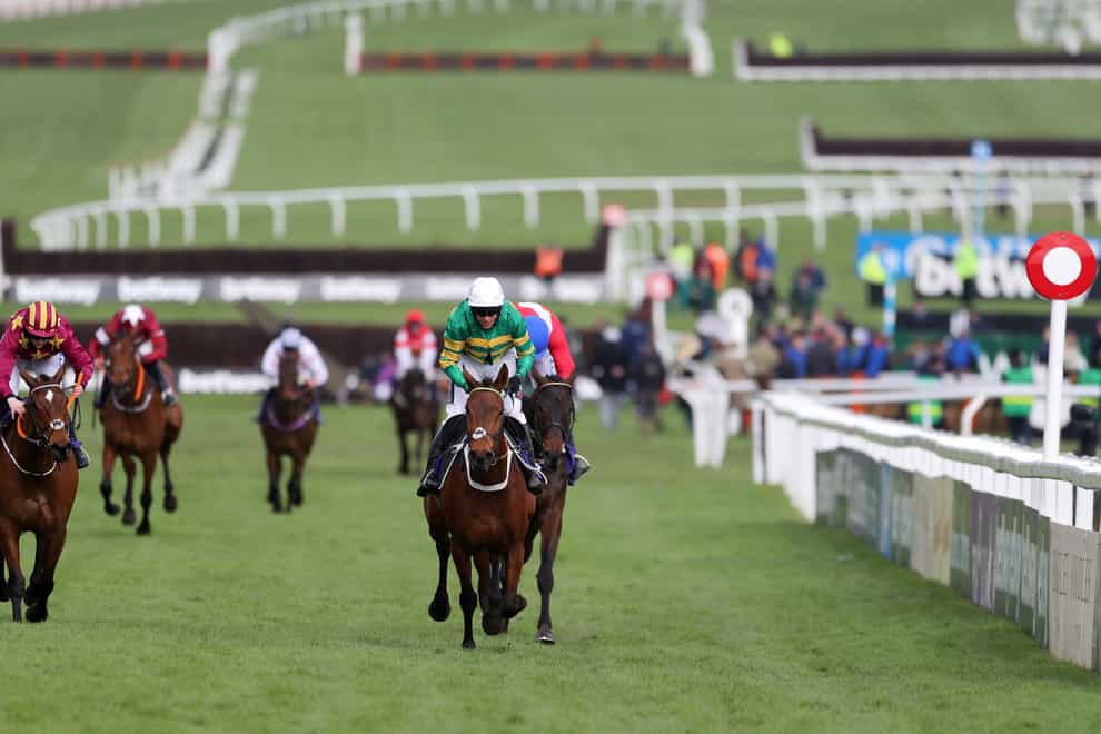 Champ (centre) snatches success close home in the RSA Insurance Novices’ Chase at the Cheltenham Festival