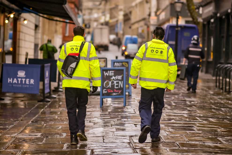 Bristol Council Covid marshals patrol the city centre