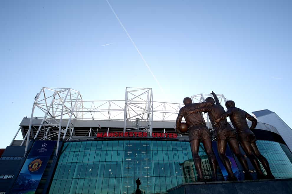The statues of George Best, Denis Law and Sir Bobby Charlton outside Old Trafford