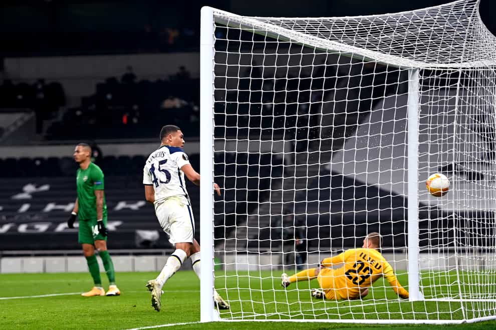 Carlos Vinicius scored twice to help Tottenham beat Ludogorets 4-0 and remain on track for the knock-out stage of the Europa League