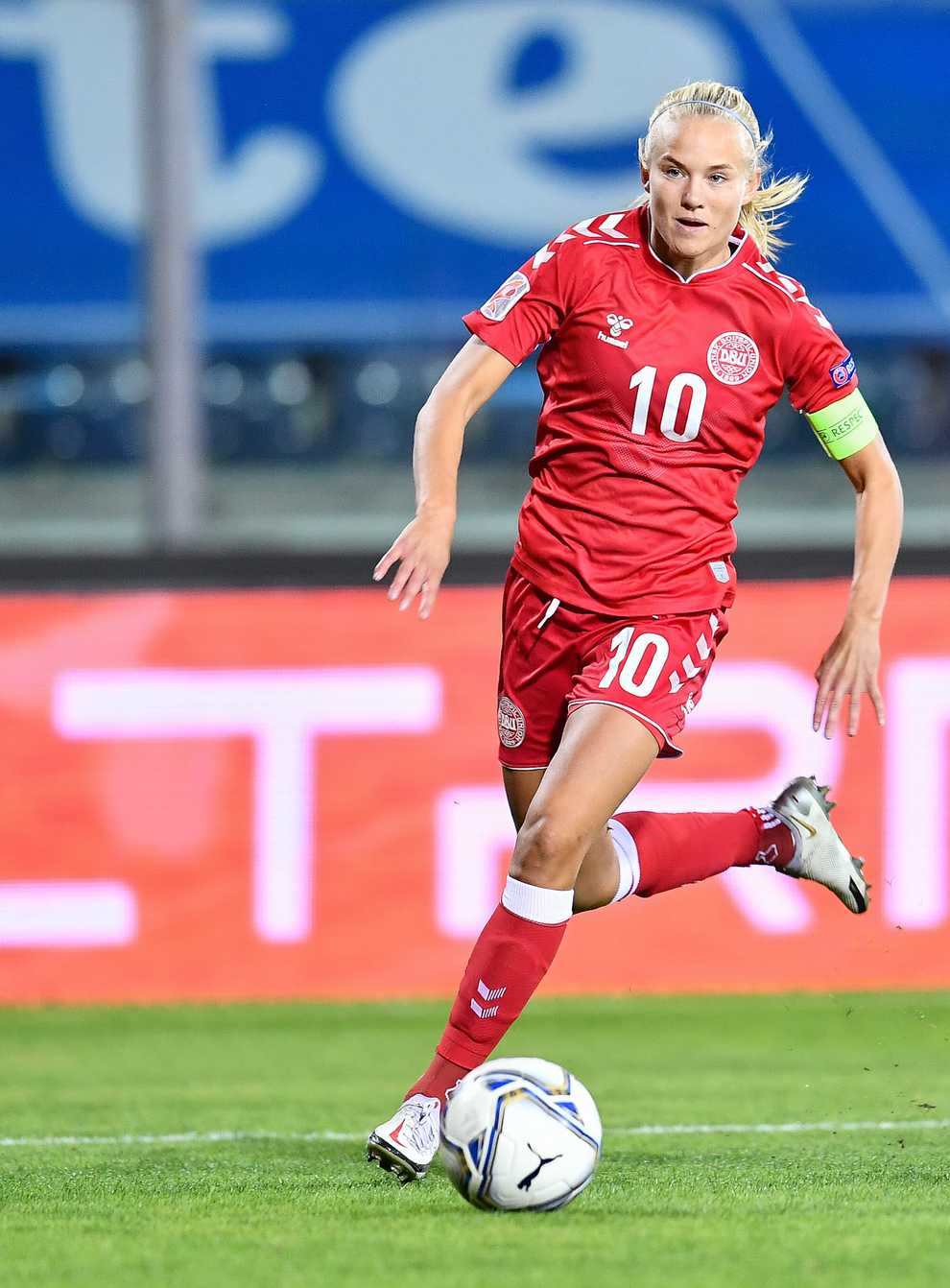 <p>Pernille Harder, who currently plays for Chelsea, has earned over 120 caps for Denmark</p>