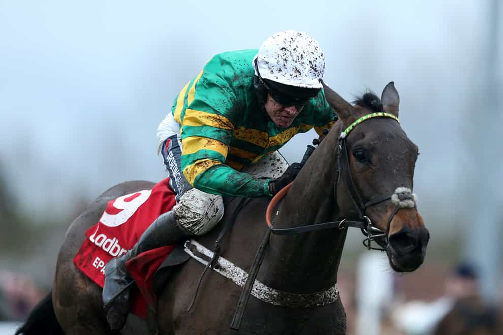 Epatante won an eventful renewal of the Betfair Fighting Fifth Hurdle