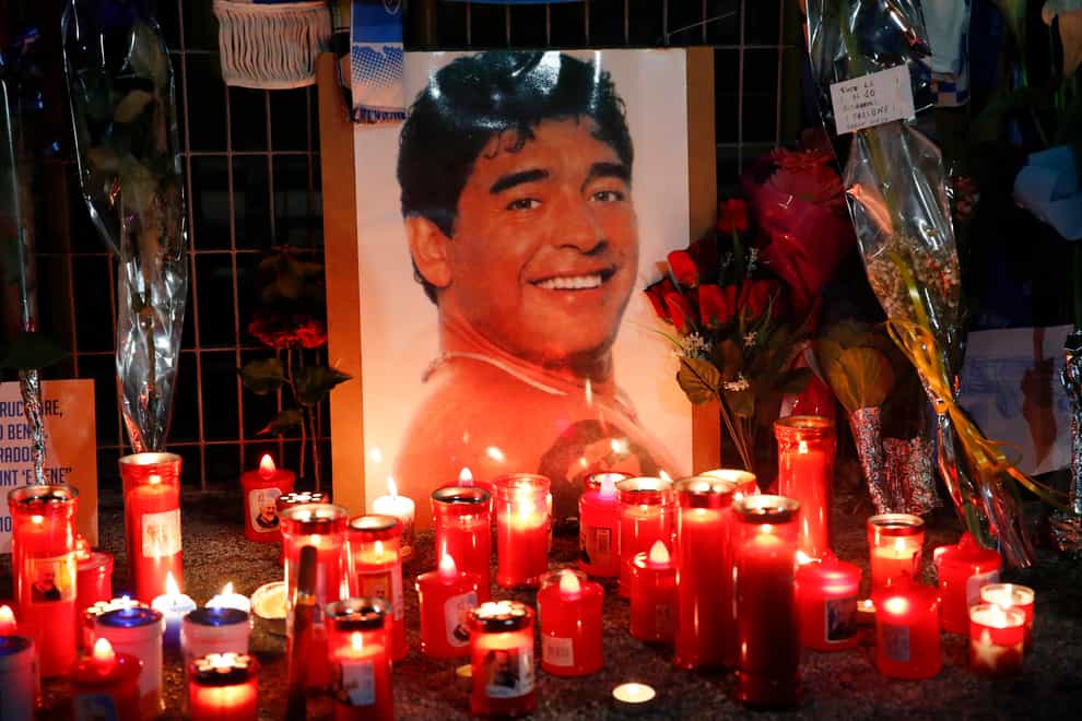 Diego Maradona died on Wednesday aged 60 (Alessandra Tarantino/AP).