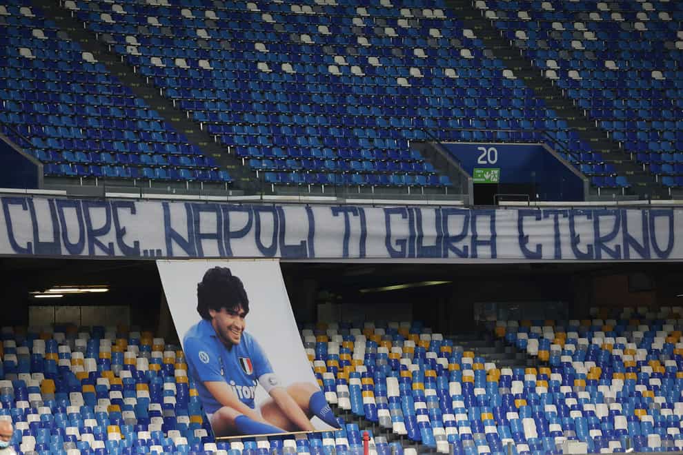 Napoli remembered Diego Maradona at their Serie A match against Roma
