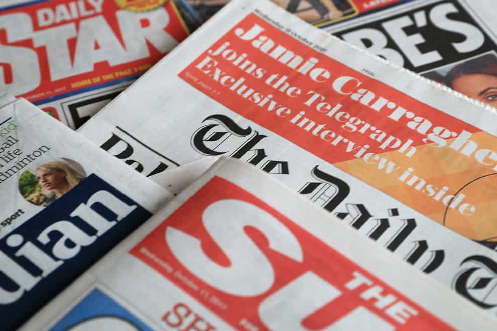 A collection of British newspapers
