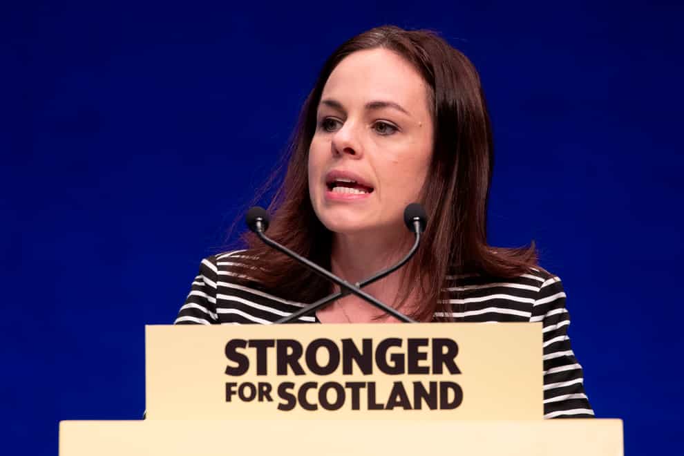 Kate Forbes at a 'stronger for Scotland' podium