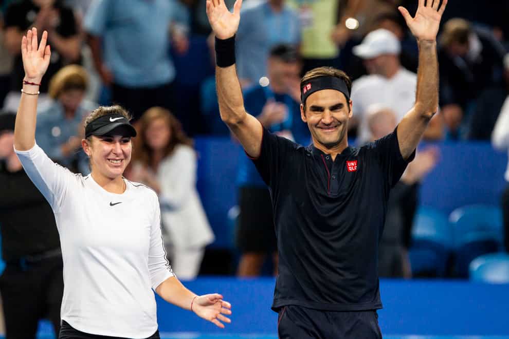 <p>Belinda Bencic says she would like to ‘compete’ with Roger Federer next summer</p>