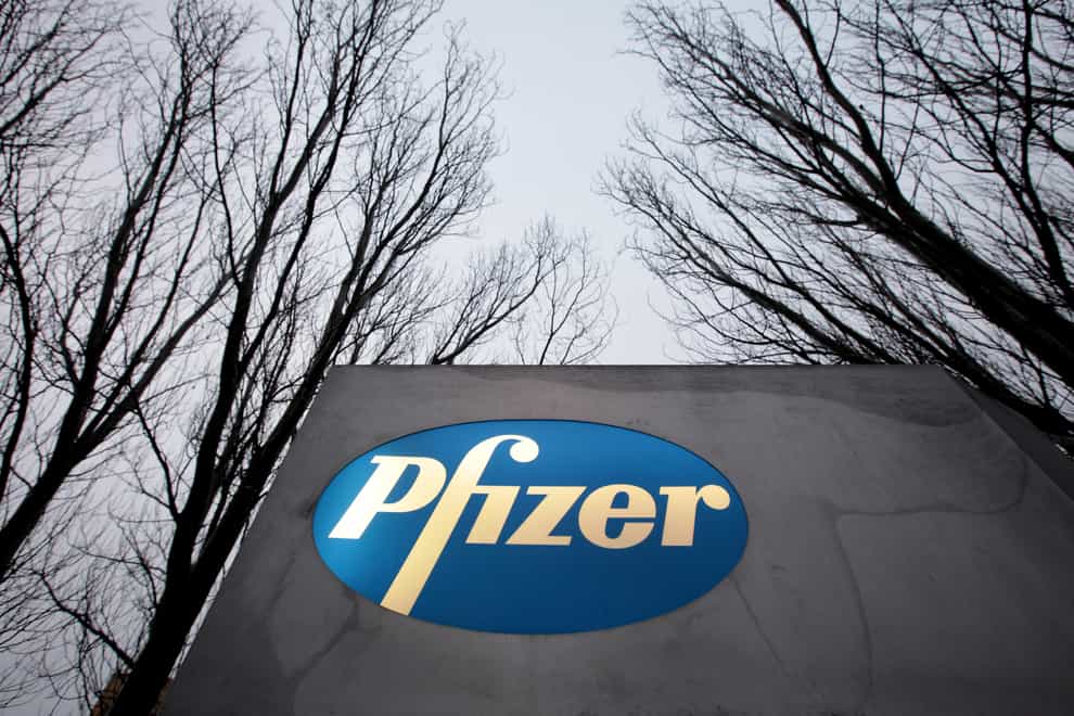A Pfizer sign
