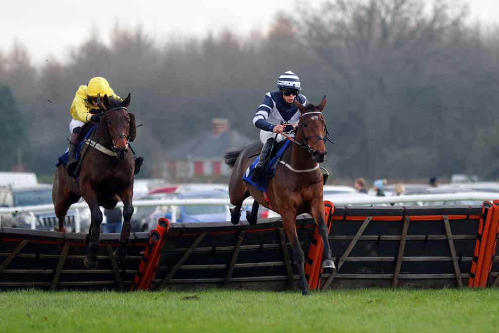 Falberto jumps the last en route to victory at Ludlow