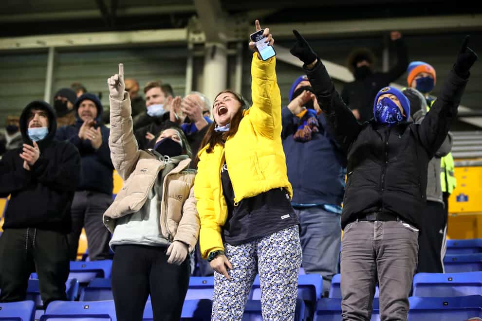 <p>English football fans returned to stadiums on Wednesday night</p>