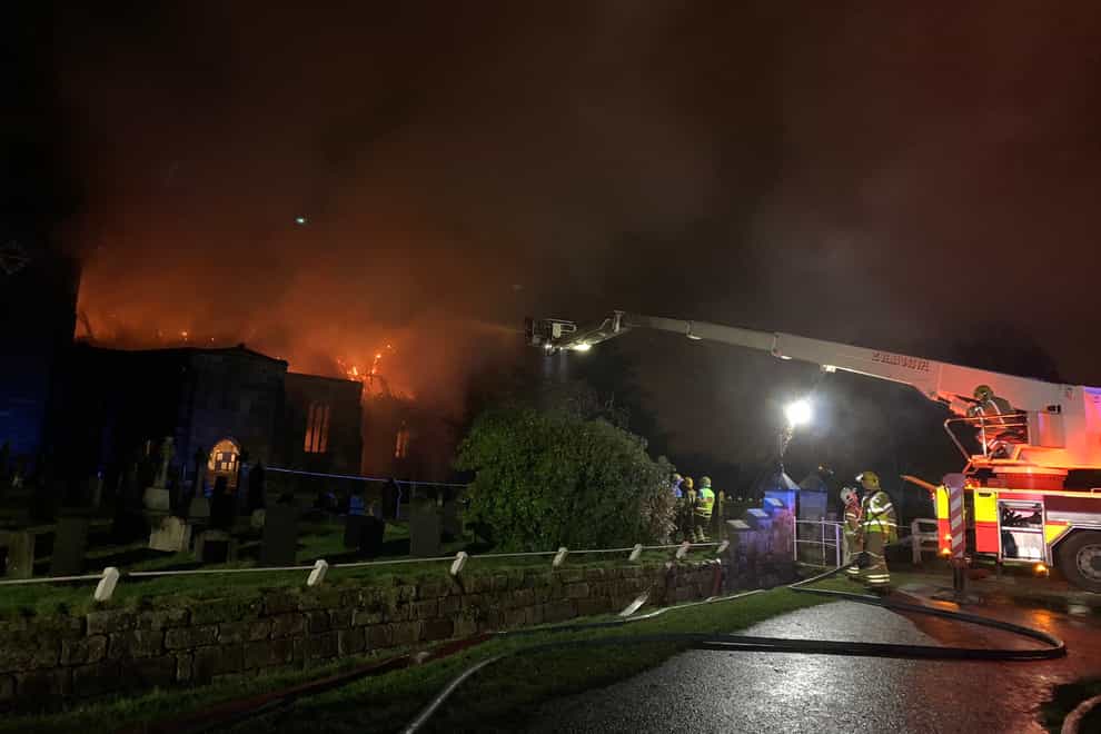 Fire breaks out at church in Mackworth, Derbyshire
