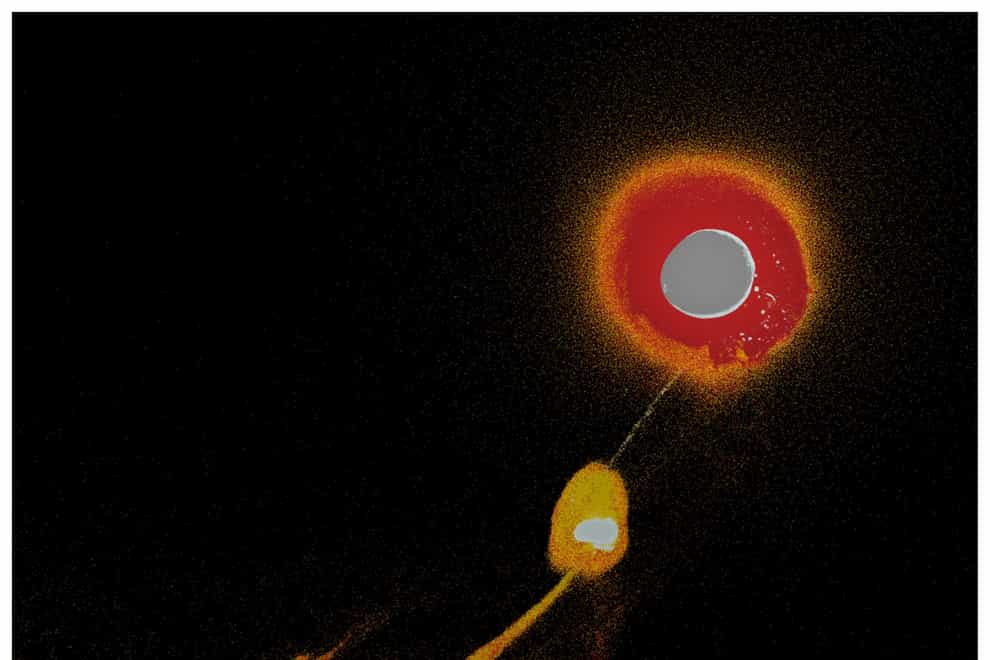 A 3D simulation investigating how a collision between the early-Earth and a Mars-size object might have led to the formation of the moon