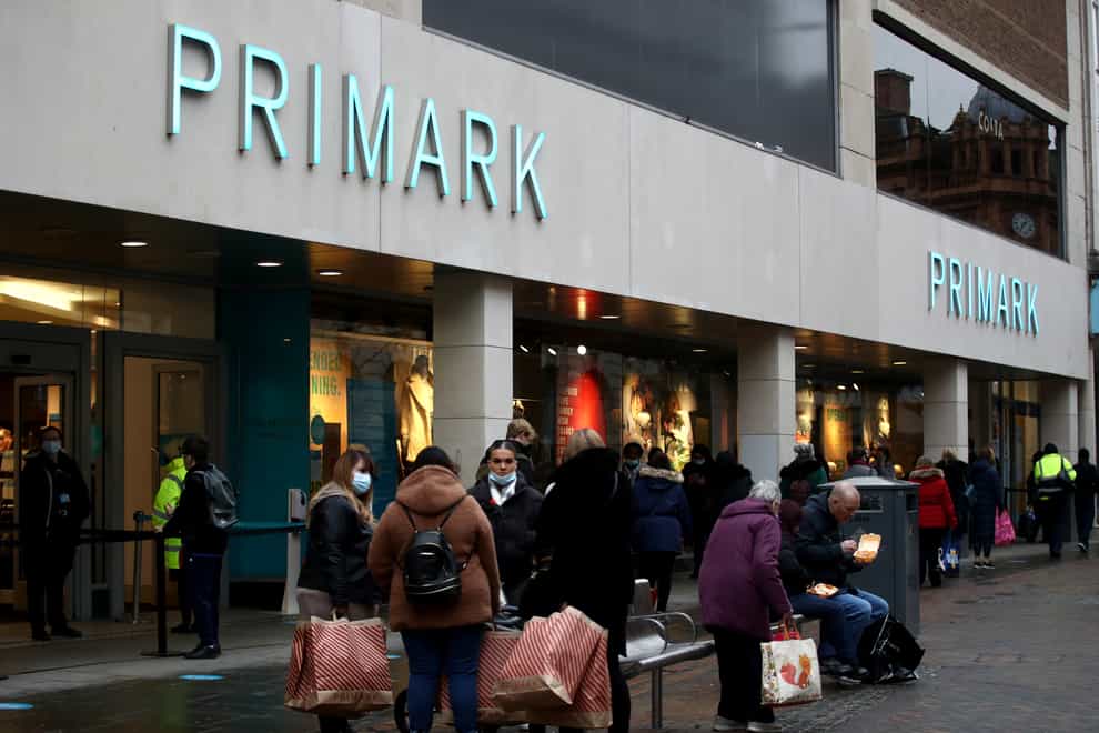 Shoppers outside a Primark store