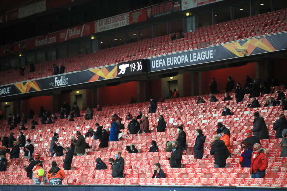 Arsenal supporters returned to the Emirates Stadium for the first time in nine months to watch their win over Rapid Vienna.