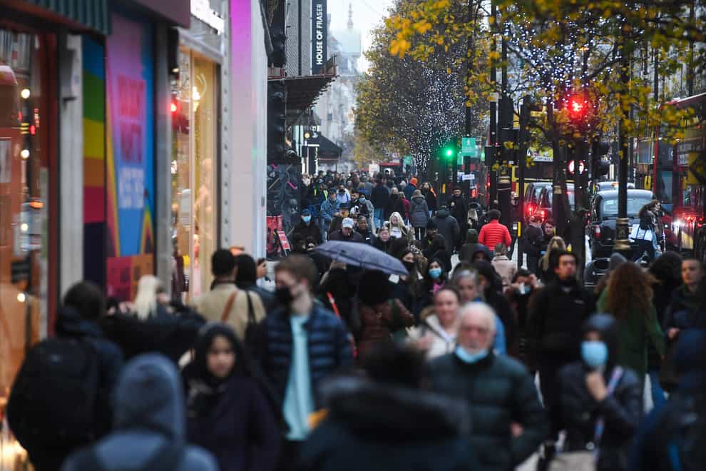 Shoppers on Oxford Street in London (Kirsty O'Connor/PA)