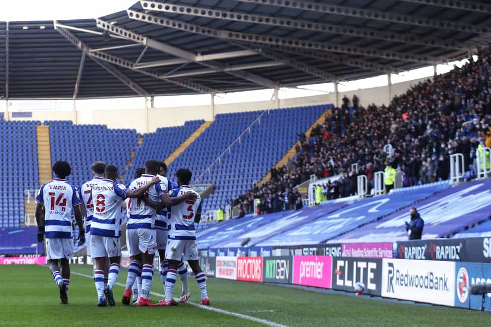 Reading’s Lucas Joao celebrates his goal in front of the returning fans