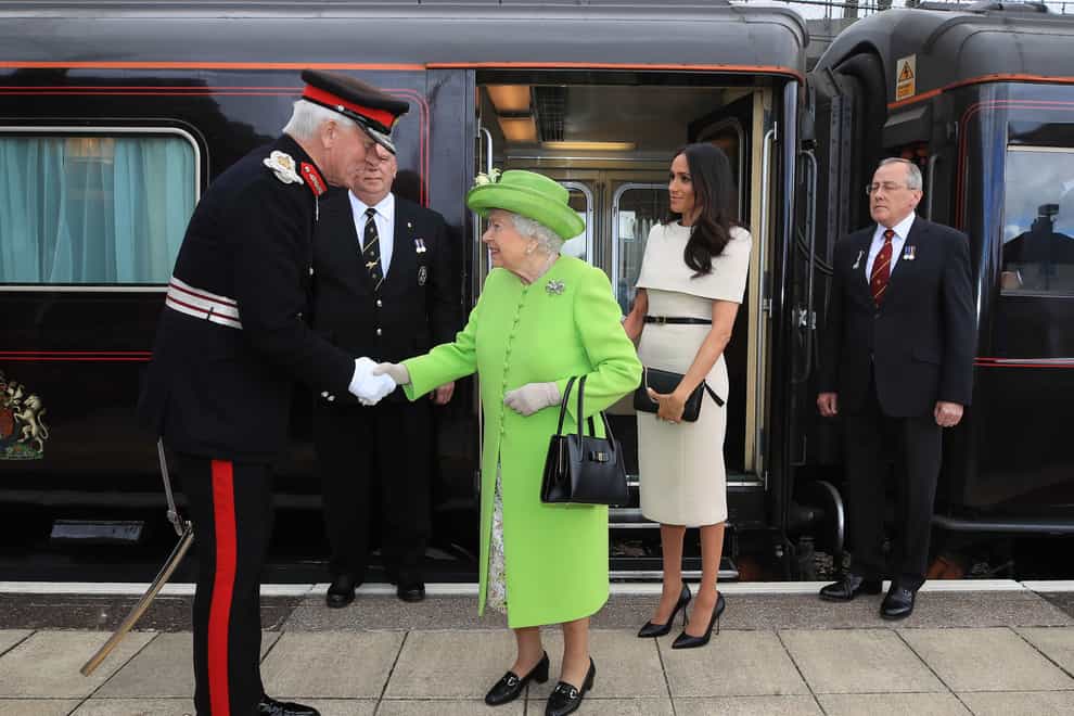 The Queen and Meghan on the Royal Train
