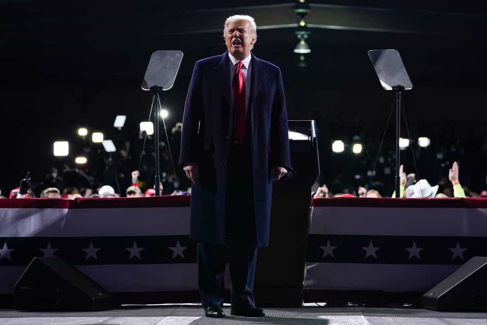 President Donald Trump speaks at a campaign rally