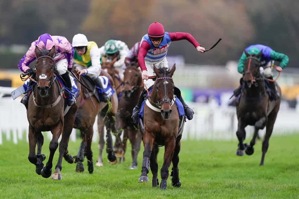 Portrush Ted, red cap, could head to Gowran Park next month for the Grade Two Galmoy Hurdle