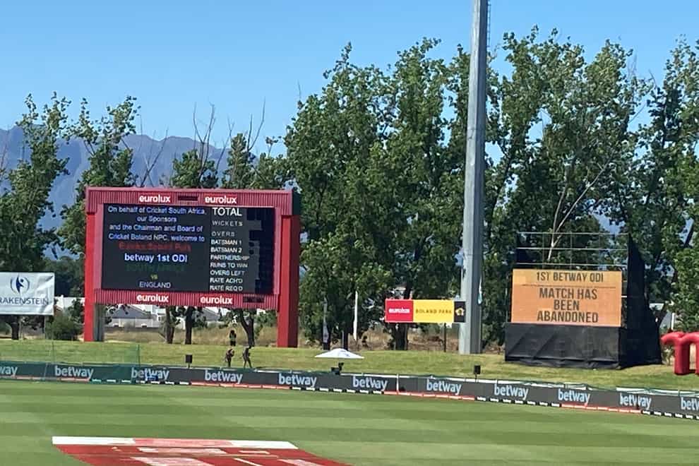 The first ODI in Paarl was abandoned without play.