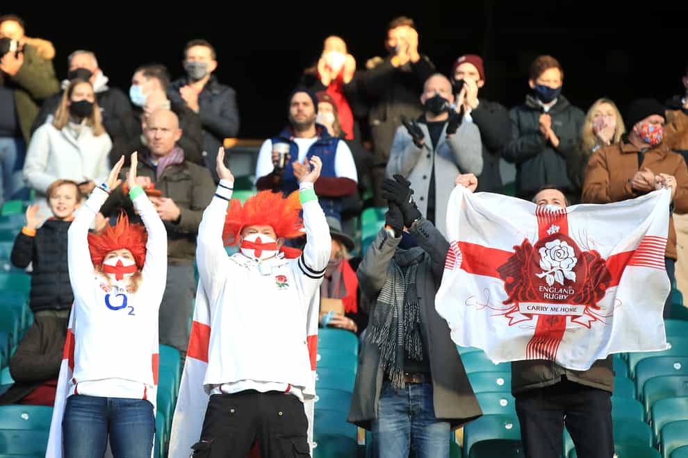 England fans were back inside Twickenham for the Autumn Nations Cup Final with France (Adam Davy/PA)
