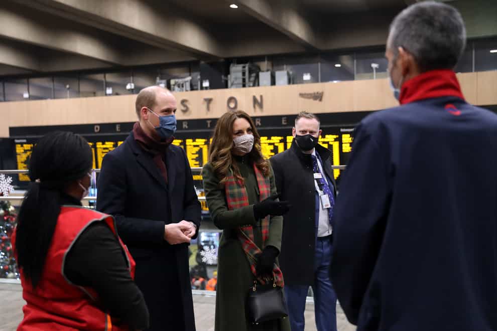 The Duke and Duchess of Cambridge at Euston station