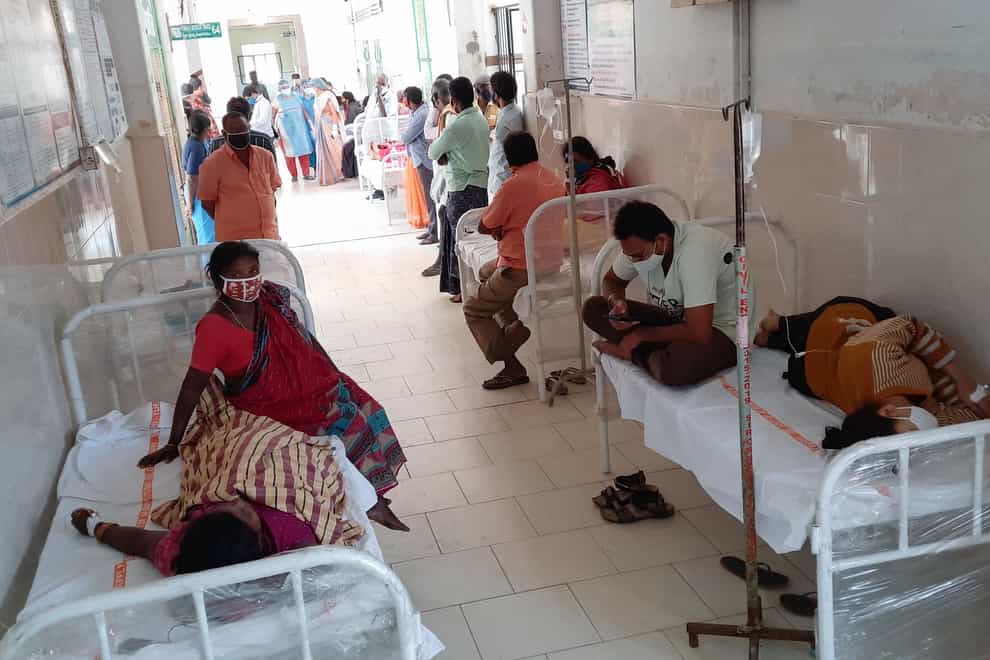 Patients in hospital in India's Andhra Pradesh state