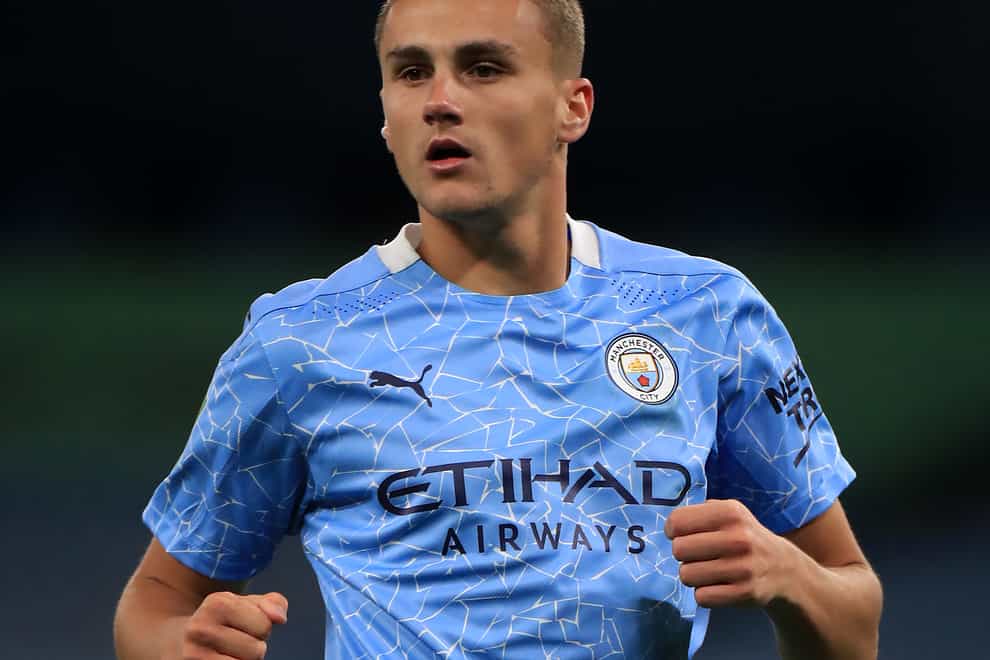 Taylor Harwood-Bellis has made six first-team appearances for Manchester City (Mike Egerton/PA).