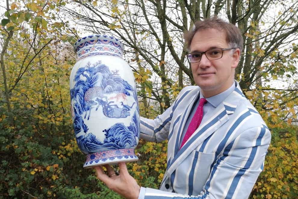 Charles Hanson with the vase
