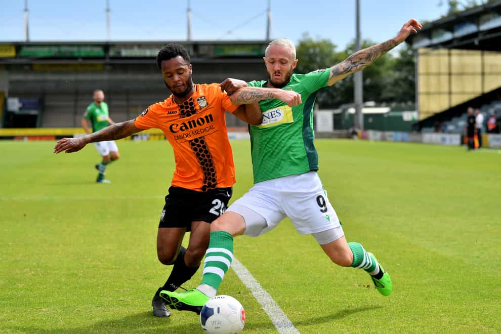 Rhys Murphy (right) opened the scoring for Yeovil