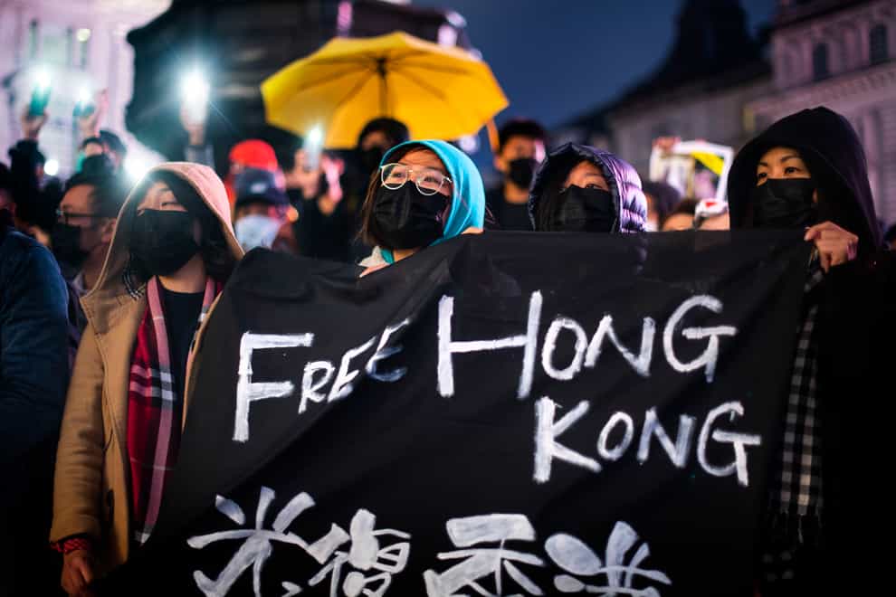 A demonstration for the democracy of Hong Kong