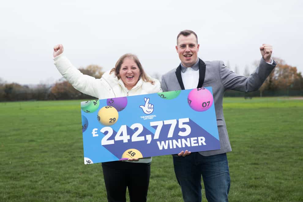Lottery winner Samantha Morton with her boyfriend, Barry Lingard