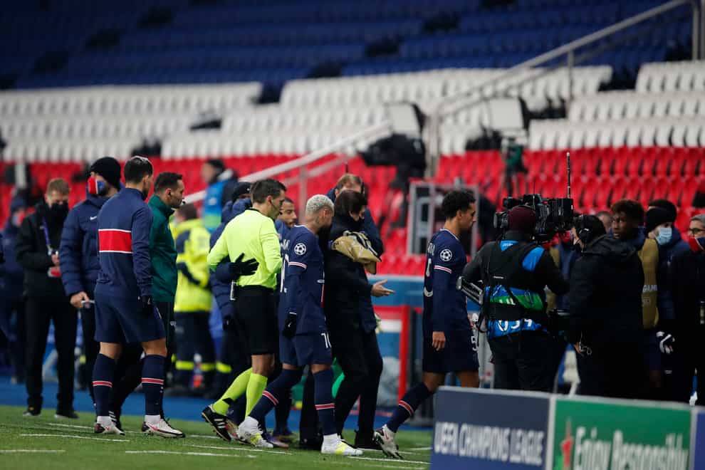 Paris St Germain's Champions League tie against Istanbul Basaksehir was postponed on Tuesday night