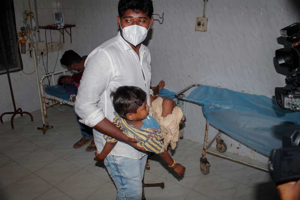A young patient at the district government hospital in Eluru, Andhra Pradesh state, India