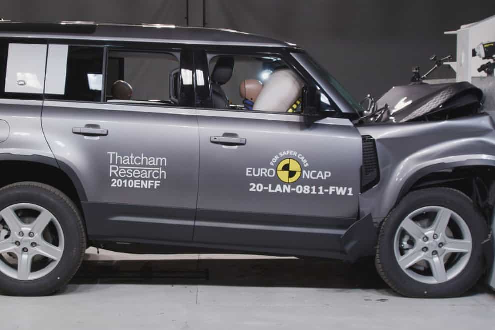 A Land Rover Defender being tested