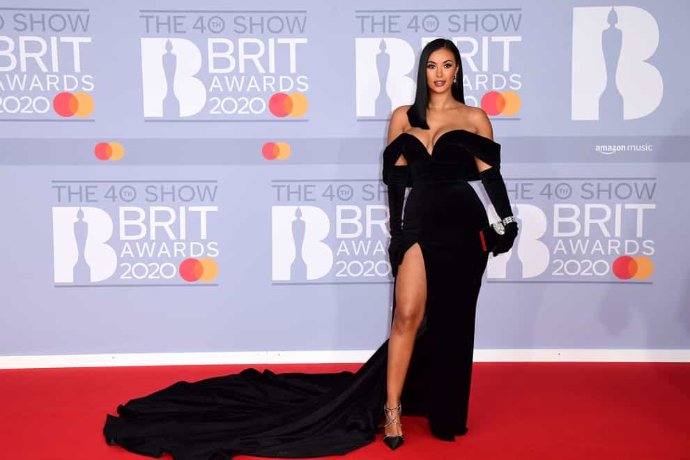 Maya Jama arriving at the Brit Awards 2020