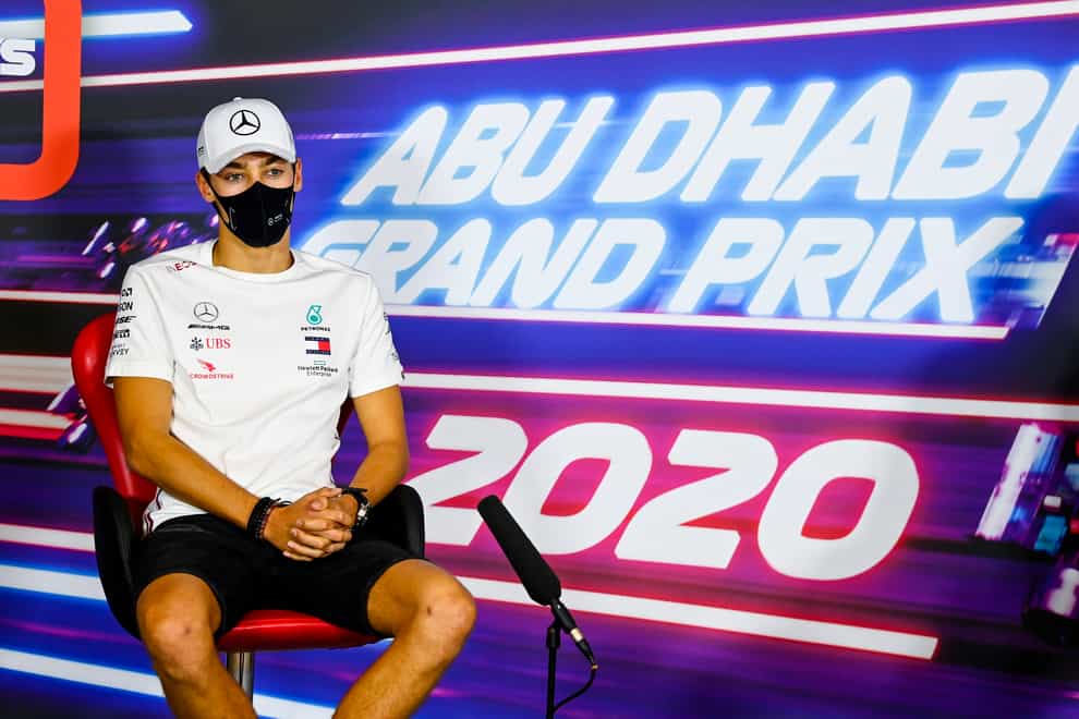 George Russell in the press conference ahead of Sunday's Abu Dhabi Grand Prix
