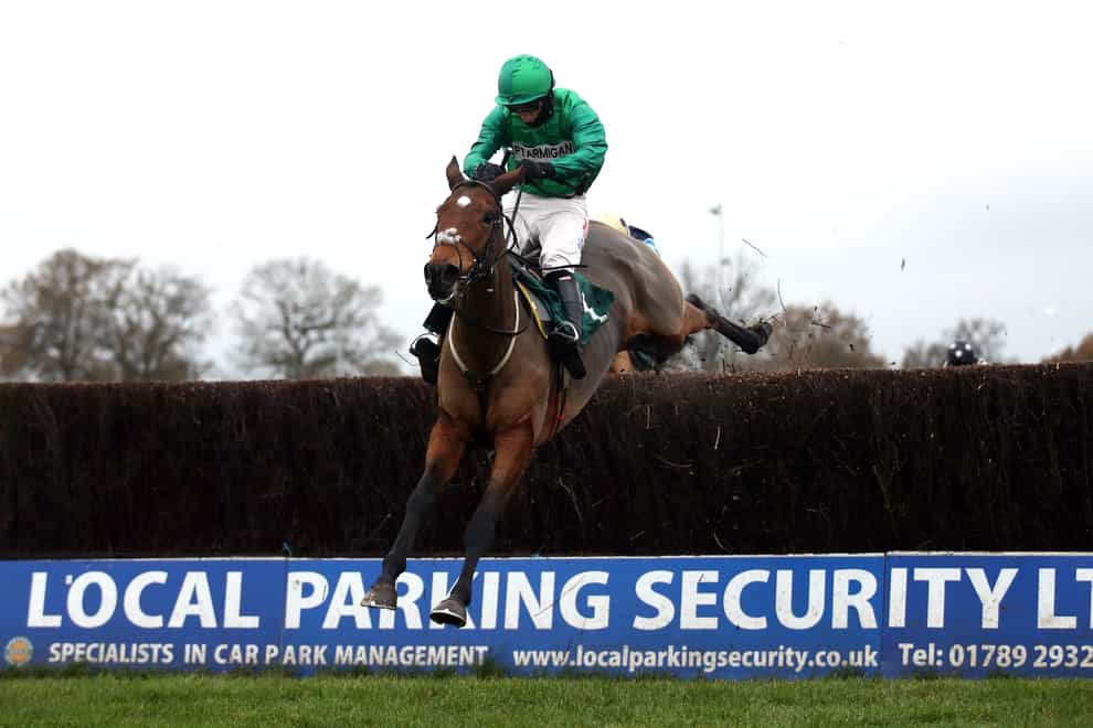 Zambella and Daryl Jacob on their way to winning the Wigley Group Lady Godiva Mares’ Novices’ Chase at Warwick