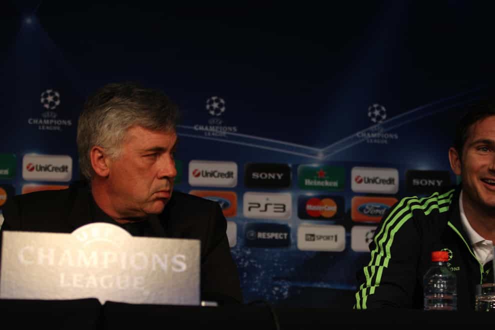 Chelsea managers past and present Carlo Ancelotti and Frank Lampard meet this weekend