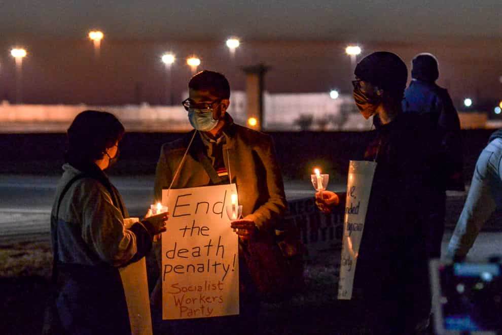 A protest against the death penalty in Terre Haute