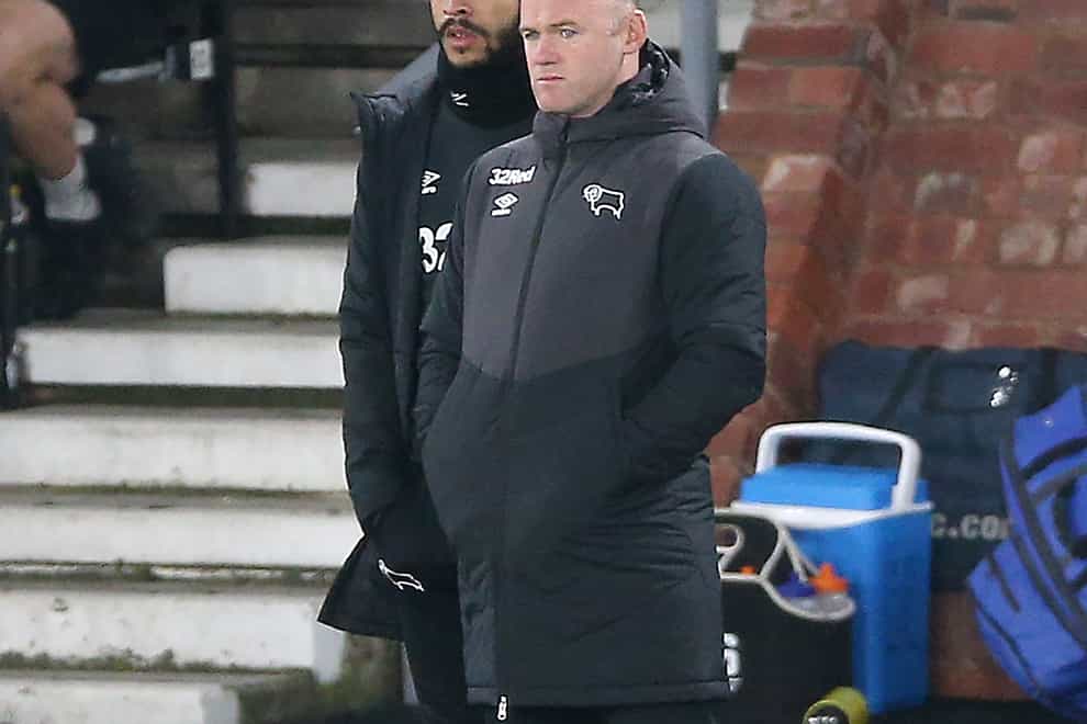 Derby interim manager Wayne Rooney saw his side draw with Stoke