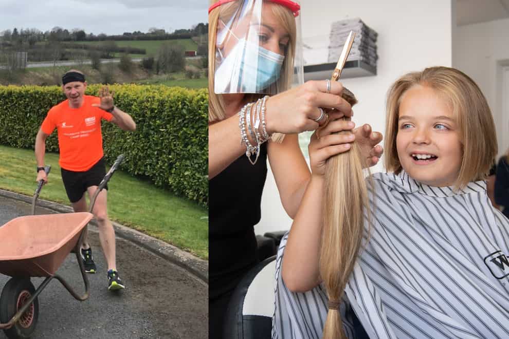Keith Clarke runs a marathon in his driveway, and Reilly Stancombe gets his hair cut