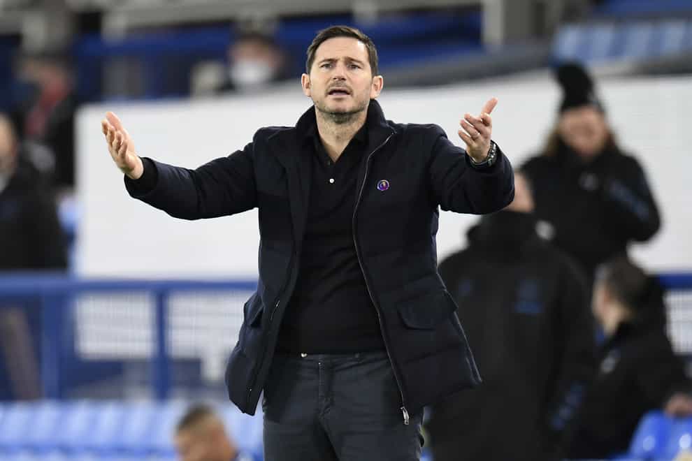 Chelsea manager Frank Lampard gestures in frustration during the defeat by Everton