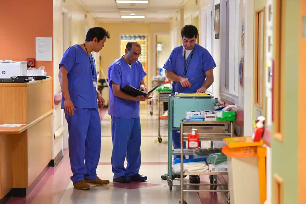 Medical staff on the Covid-19 ward at the Neath Port Talbot Hospital