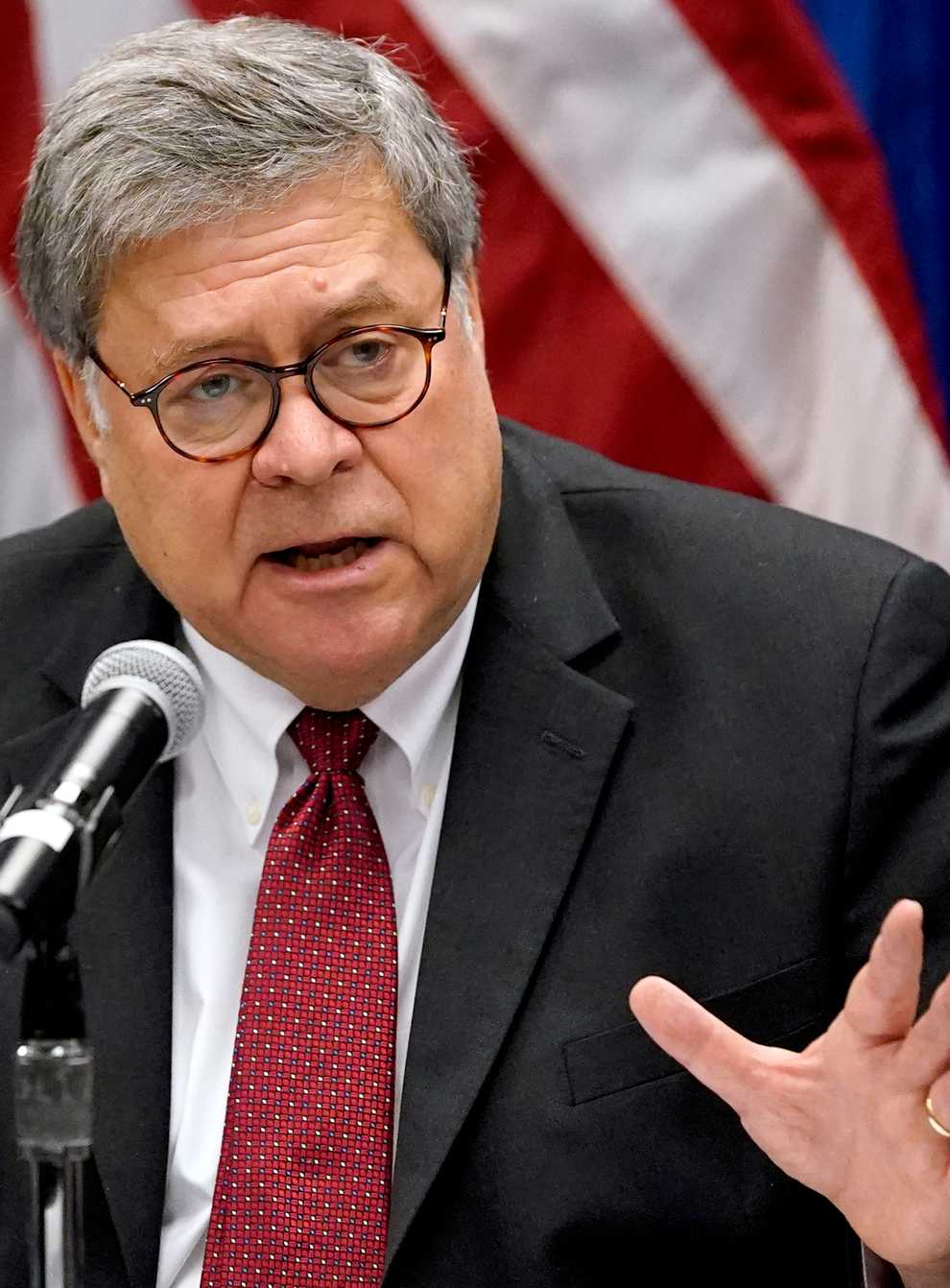 <p>William Barr went to the White House on Monday, where Mr Trump said he submitted his letter of resignation</p>